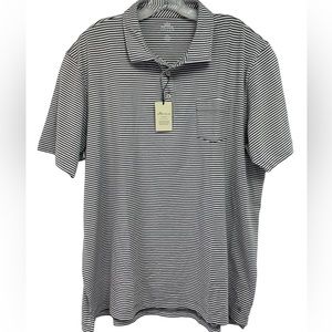 Peter Millar Seaside Wash Mens Sz XXL Grey/White Striped Golf Polo Shirt (P19)